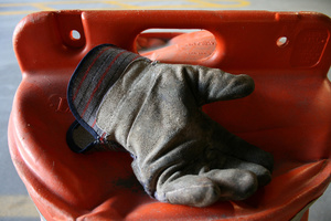 work glove and pylon