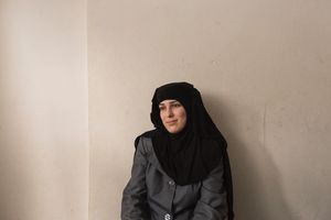 Dina, a mother of three, who now lives with her family in Azraq, Jordan worries about relatives who stayed behind every day. Even though life is difficult for her family in Jordan she hopes they will eventually join her in Jordan. © David Brunetti