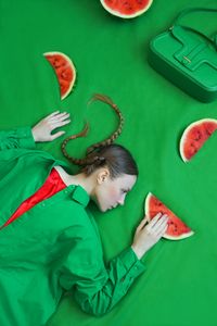 Girl with a watermelon