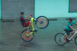 Having fun I