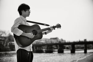 Music echoing the river with the wind