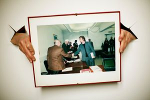 Photo of degree in archeology  of second son, 2005