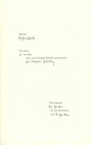 Philippe Lacoue -Labarthe dedication