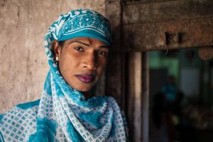 a hijra outside one of The Humsafar Trust's community offices  © Alison McCauley