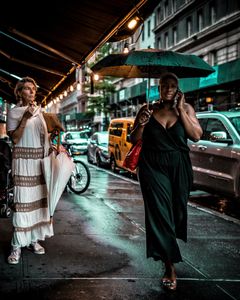 Two Women With Umbrellas, Manhattan, NYC