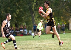 Connor Lowry takes a good mark