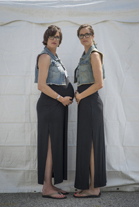 Twins Days 2015. Julie and Lisa  York (31). Julie is expecting a baby.