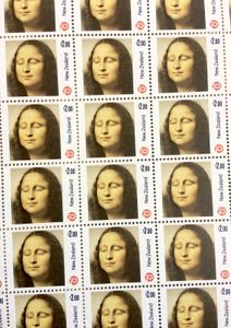 Mona Lisa postage stamp - detail