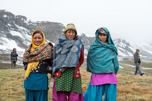 Dolpo-pa women at the Pulvari caterpillar camp. Upper Dolpo, Nepal, June 2017.