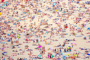 Sunbathing in San Sebastian beach