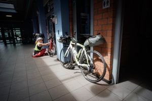 Last minute bicycle work