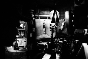 A Daido Moriyama's next exhibition picture is display in a small bar of Golden gai in Shinjuku