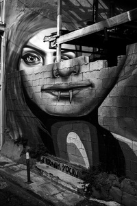 fanged wall art, Athens 2016