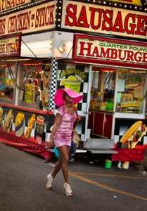 Hamburger stall on Canal street, Mardi Gras  2020