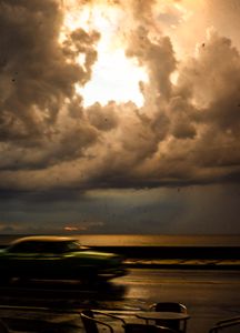 Inclement Weather Malecon Havana Cuba