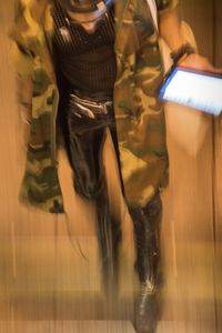 Man in Camo with Tablet, 14th Street Subway,  NYC, 2018