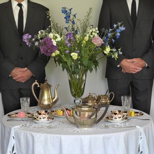 an elegantly dressed table
