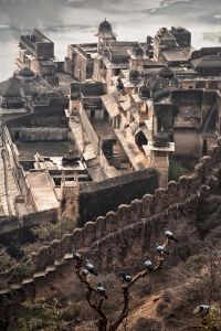 Bundi, India: Panoramic view of the old  palace of Bundi. © Matjaz Krivic