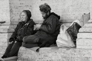 Homeless couple at Rome, 2015