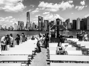 NYC, 08.24.20 - Tourist on the way to the Statue of Liberty