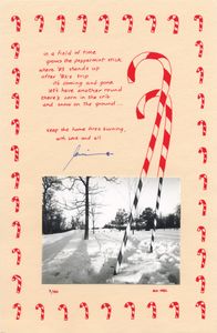 1982, hand-drawn card with original photograph (tipped-in RC print) by LK.  Edition of 150.
