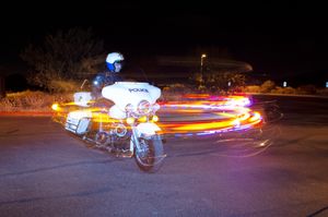 Police Officer Exiting Tightest  Turning Radius Drill