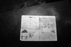 Letter of Bashir, 8 years old, to his father M. M and his family are living in Italy since 10 years. After he lost his job, M could not renew the residence permit. Two days after our meeting he was deported to Algeria. (For security reasons, M. asked don't to use his full name).