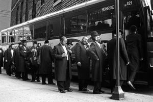 Hasidic Jews going home, NYC