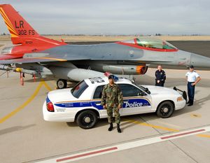 Air Force F16 with Phoenix Police Officers