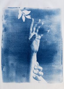 Self-portrait in blue