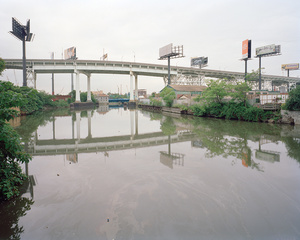 Queens Midtown Expressway (Interstate 495) over the Dutch Kills, Hunters Point, Queens, looking southwest