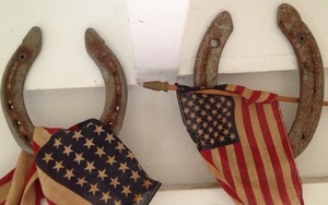 childhood parade flags and horseshoes