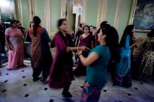 The temple room kirtans during the Radhadesh Mellows festival are renowned for their vigorous dancing