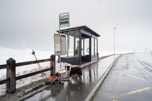 Bus stop in the middle of nowhere
