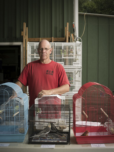 Lem Minish at the Jefferson Junction Flea Market in Perdergrass, Georgia on August 1, 2015. Lem is a landscaper, but has a pet store at the market.