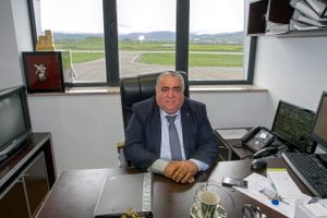 Nagorno Karabach, The director of Artsakh Airport in his office