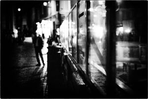 night pulse / street reflect, 35mm film, Rome