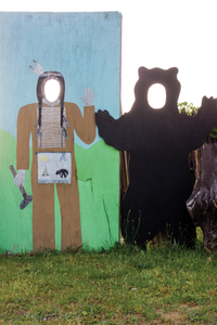 Indian Springs Trading Post, Georgia. Braves as well as Indian maidens can be subjects of folky clichés.