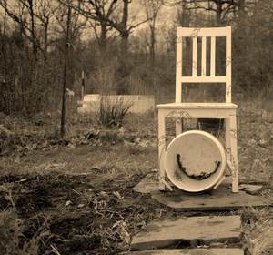 Chair and Bucket at the Community Gardens