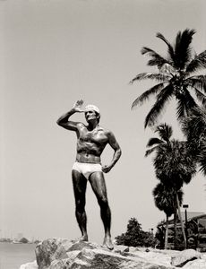 Mike Gnostic, sunbathing, Miami Beach