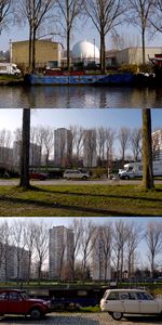 Péniche, digue du canal.