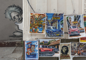 Street exhibition in old Havana.