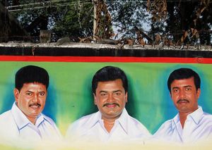 Three politicians, Madurai, Tamil Nadu, 2010.