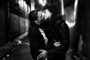 Sex workers kissing on the street, Athens ,Greece. Enri Canaj