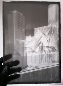 Viewfinder Clash, 2020-2021, detail, Gelatin Silver print on glass (detail), 21,2 x 30 cm