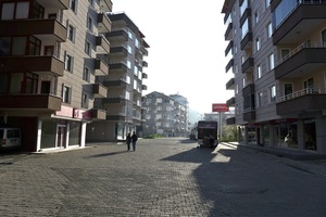 New apartment buildings in Arhavi city center. Very few people remain permanently in the villages, most families live in the city and come back during the summer to their houses located in the hinterland.