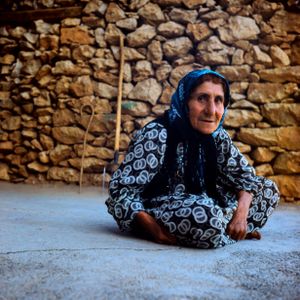 A Kurdish woman from Zhiwar village ,Hawraman Takht ,Kurdistan province of Iran