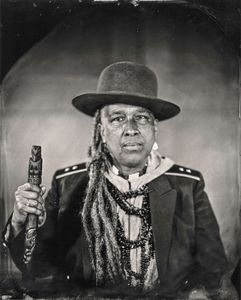 Talking Tintype, Storme Webber, Artist/Poet, Sugpiaq/Black/Choctaw, 2017, from the series Critical Indigenous Photographic Exchange, Seattle Art Museum.