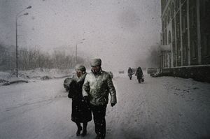 Lenin Avenue, VorkutaLenin Avenue runs through the centre of the town. Most of the theatres, cinemas and other cultural centres have closed, but the heavy snow does not deter inhabitants from taking a walk along the 6km-long avenue
