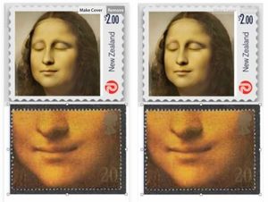 Mona Lisa Postage 
stamp collage